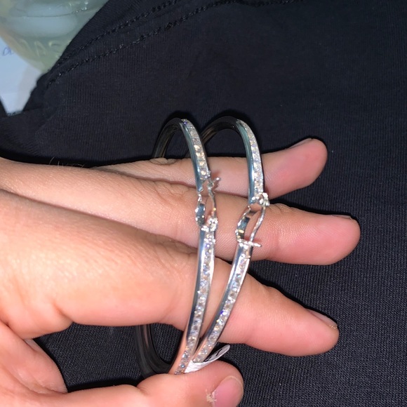 925 sterling silver hoops - Picture 2 of 3